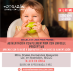 Alimentación Complementaria con enfoque perceptivo. Aprende con tu bebé a disfrutar el inicio de su alimentación.